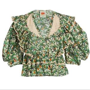 FARM Rio Toucans Cropped Blouse